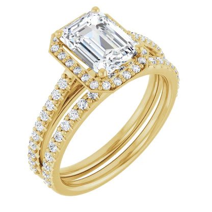 Emerald Halo Style Engagement Ring