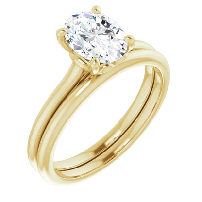 Four Claw Oval Solitaire Engagement Ring