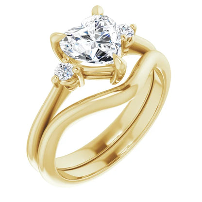Heart Accent Engagement Ring