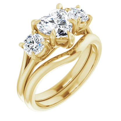 Heart Accent Engagement Ring