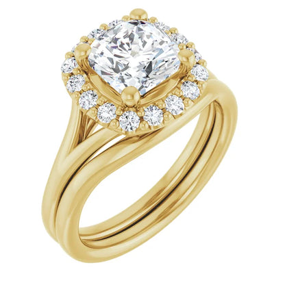 Cushion Halo Style Engagement Ring