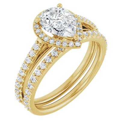 Pear Halo Style Engagement Ring
