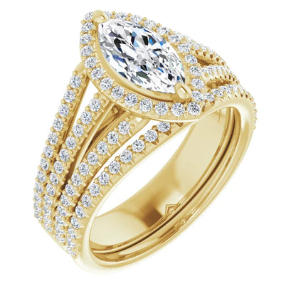 Marquise Halo Style Engagement Ring