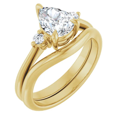 Pear Accent Engagement Ring