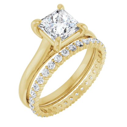 Four Claw Princess Solitaire Engagement Ring