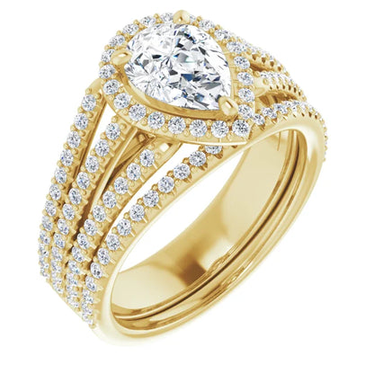 Pear Halo Style Engagement Ring