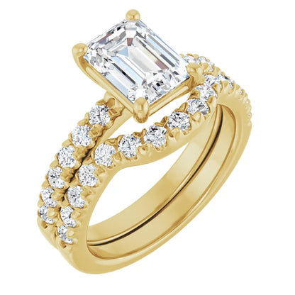 Emerald Four Claw Set Style Engagement Ring
