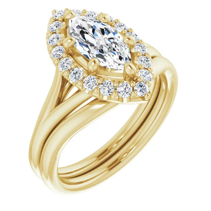 Marquise Halo Style Engagement Ring