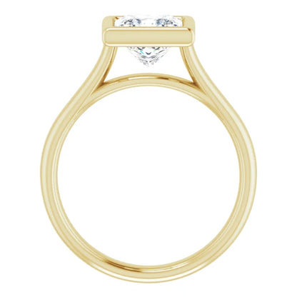 Princess Solitaire Bezel Engagement Ring