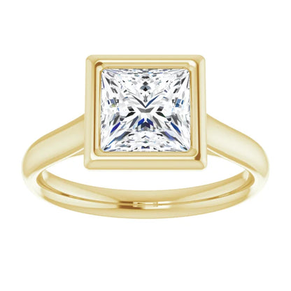 Princess Solitaire Bezel Engagement Ring