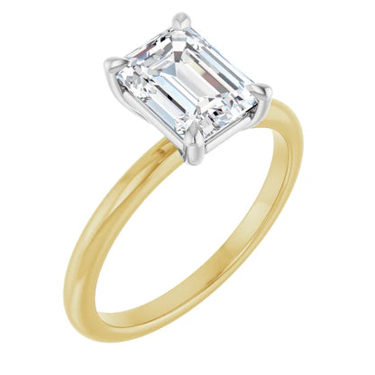 Emerald Solitaire Engagement Ring