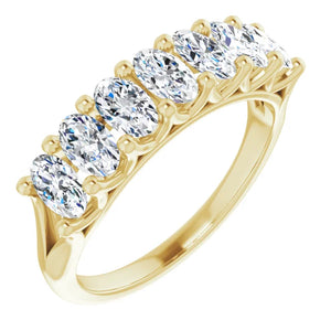 Seven Stone Oval Cut Moissanite Anniversary Band