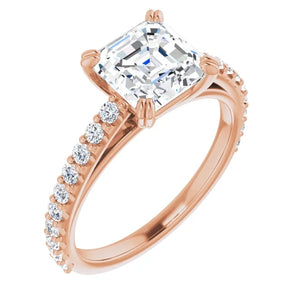 Asscher Claw Set Style Engagement Ring