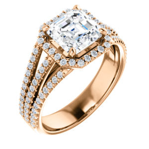 Asscher Halo Style Engagement Ring