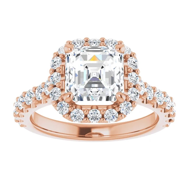 Asscher Halo Style Engagement Ring