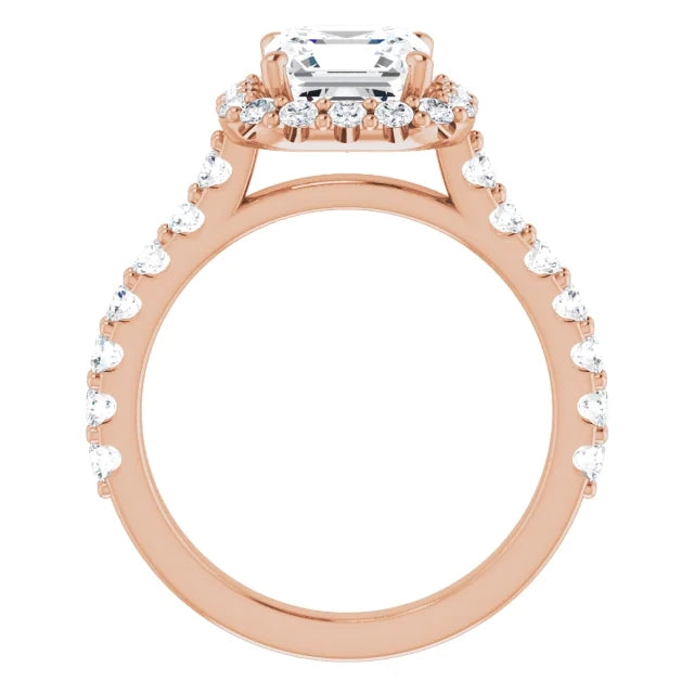 Asscher Halo Style Engagement Ring