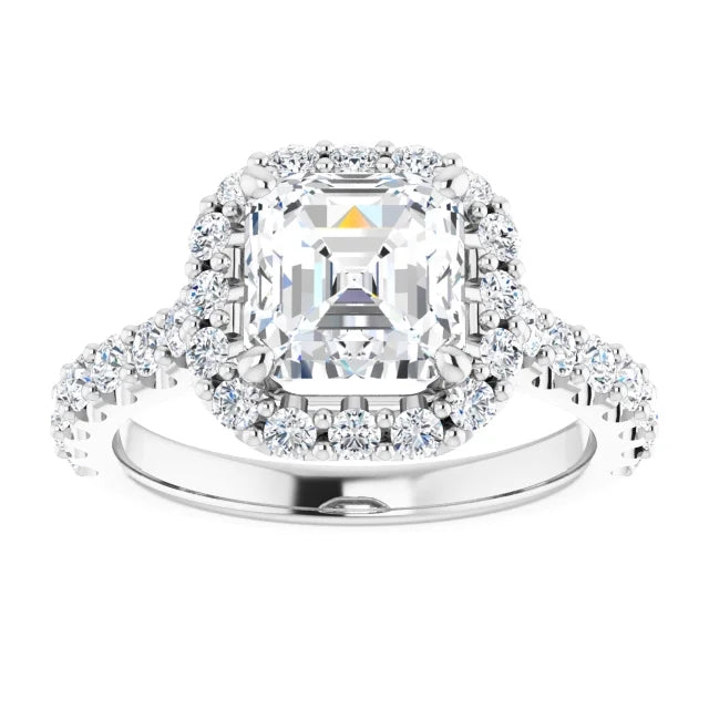 Asscher Halo Style Engagement Ring