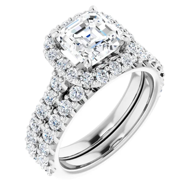 Asscher Halo Style Engagement Ring