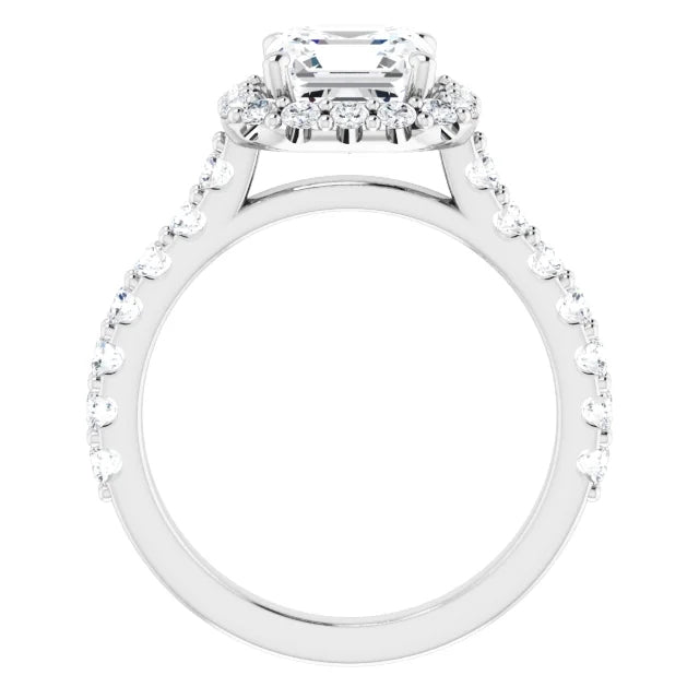 Asscher Halo Style Engagement Ring