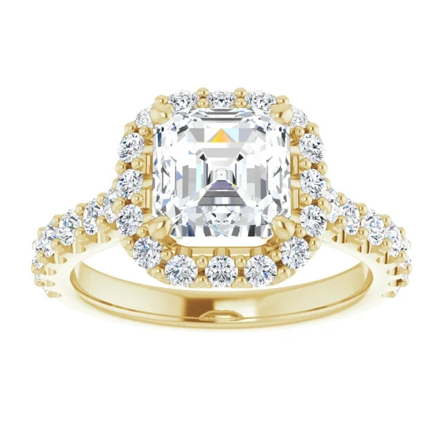 Asscher Halo Style Engagement Ring