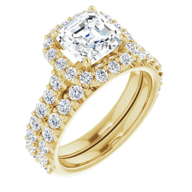 Asscher Halo Style Engagement Ring