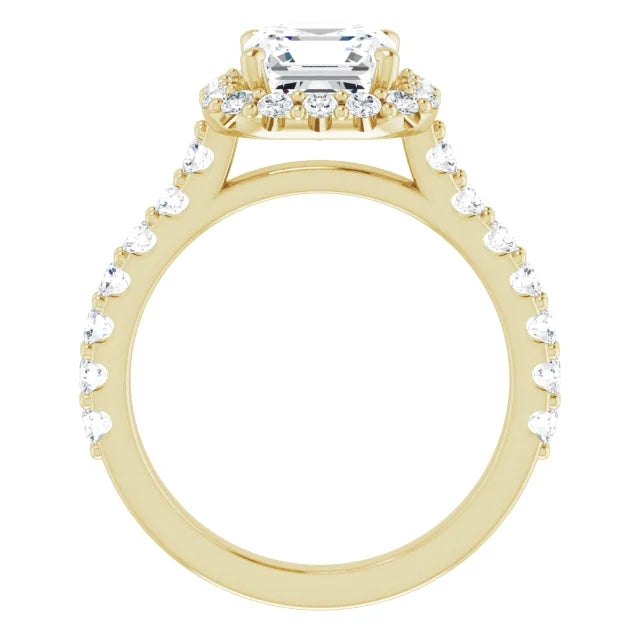 Asscher Halo Style Engagement Ring