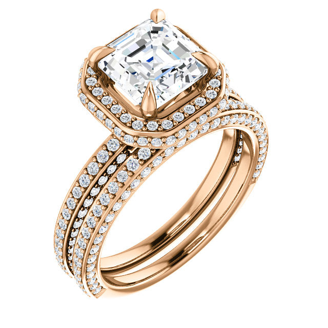 Asscher Halo Style Engagement Ring - I Heart Moissanites