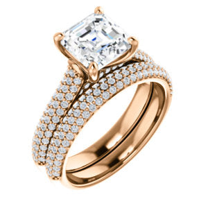 Asscher Pave Style Engagement Ring - I Heart Moissanites