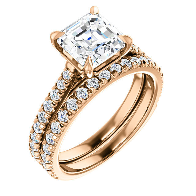 Asscher Claw Set Style Engagement Ring - I Heart Moissanites