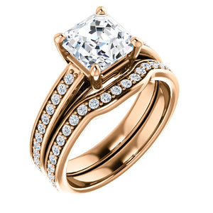 Asscher Claw Set Style Engagement Ring - I Heart Moissanites