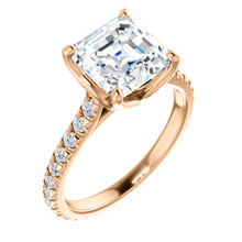 Asscher Claw Set Eternity Style Engagement Ring - I Heart Moissanites