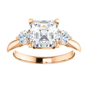 Asscher Accent Engagement Ring - I Heart Moissanites