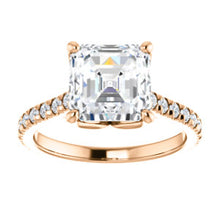 Asscher Claw Set Eternity Style Engagement Ring - I Heart Moissanites