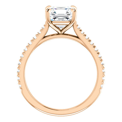 Asscher Claw Set Style Engagement Ring - I Heart Moissanites