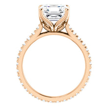 Asscher Claw Set Eternity Style Engagement Ring - I Heart Moissanites