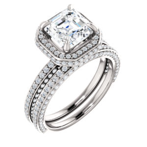 Asscher Halo Style Engagement Ring - I Heart Moissanites