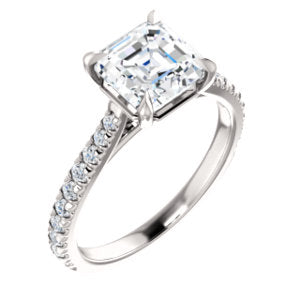 Asscher Claw Set Style Engagement Ring - I Heart Moissanites