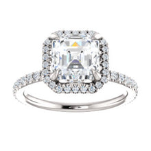 Asscher Halo Style Engagement Ring - I Heart Moissanites