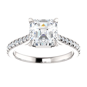 Asscher Claw Set Style Engagement Ring - I Heart Moissanites
