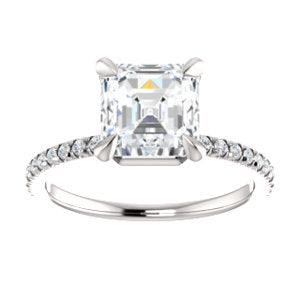 Asscher Claw Set Style Engagement Ring - I Heart Moissanites