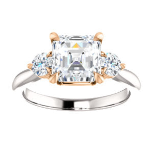 Asscher Accent Engagement Ring - I Heart Moissanites