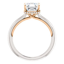 Asscher Solitaire & Hidden Halo Engagement Ring - I Heart Moissanites
