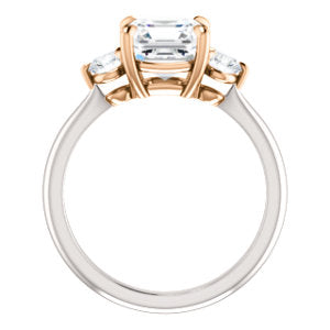 Asscher Accent Engagement Ring - I Heart Moissanites