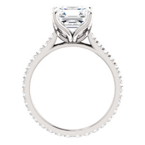 Asscher Claw Set Eternity Style Engagement Ring - I Heart Moissanites
