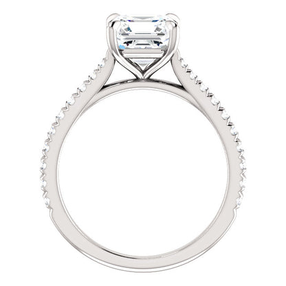 Asscher Claw Set Style Engagement Ring - I Heart Moissanites