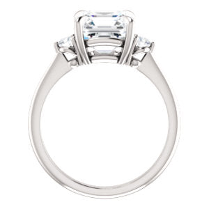 Asscher Accent Engagement Ring - I Heart Moissanites