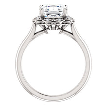 Asscher Antique Inspired Design Engagement Ring