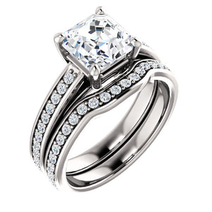 Asscher Claw Set Style Engagement Ring - I Heart Moissanites