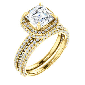 Asscher Halo Style Engagement Ring - I Heart Moissanites