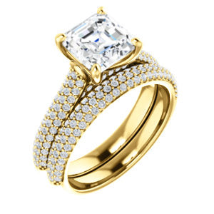 Asscher Pave Style Engagement Ring - I Heart Moissanites